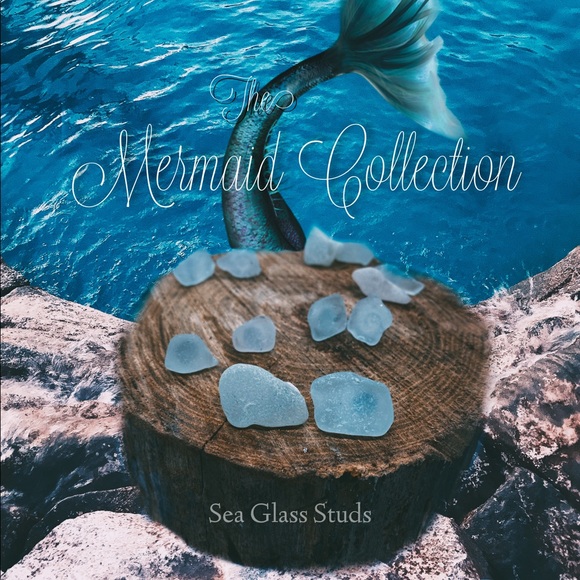Handmade Beach Glass Studs - Picture 1 of 5